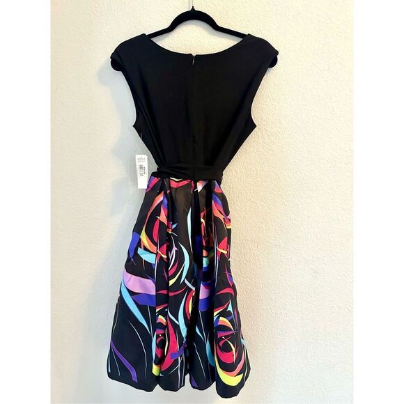 NWT R & M Richards Womens Petites Printed Mixed Media Scuba Dress Size Petite 14 - Picture 8 of 8